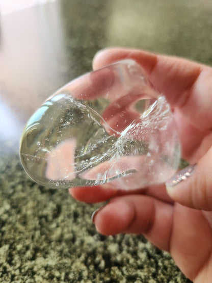 Clear Quartz Crystal Heart Bowl: Decorative Tray, Small