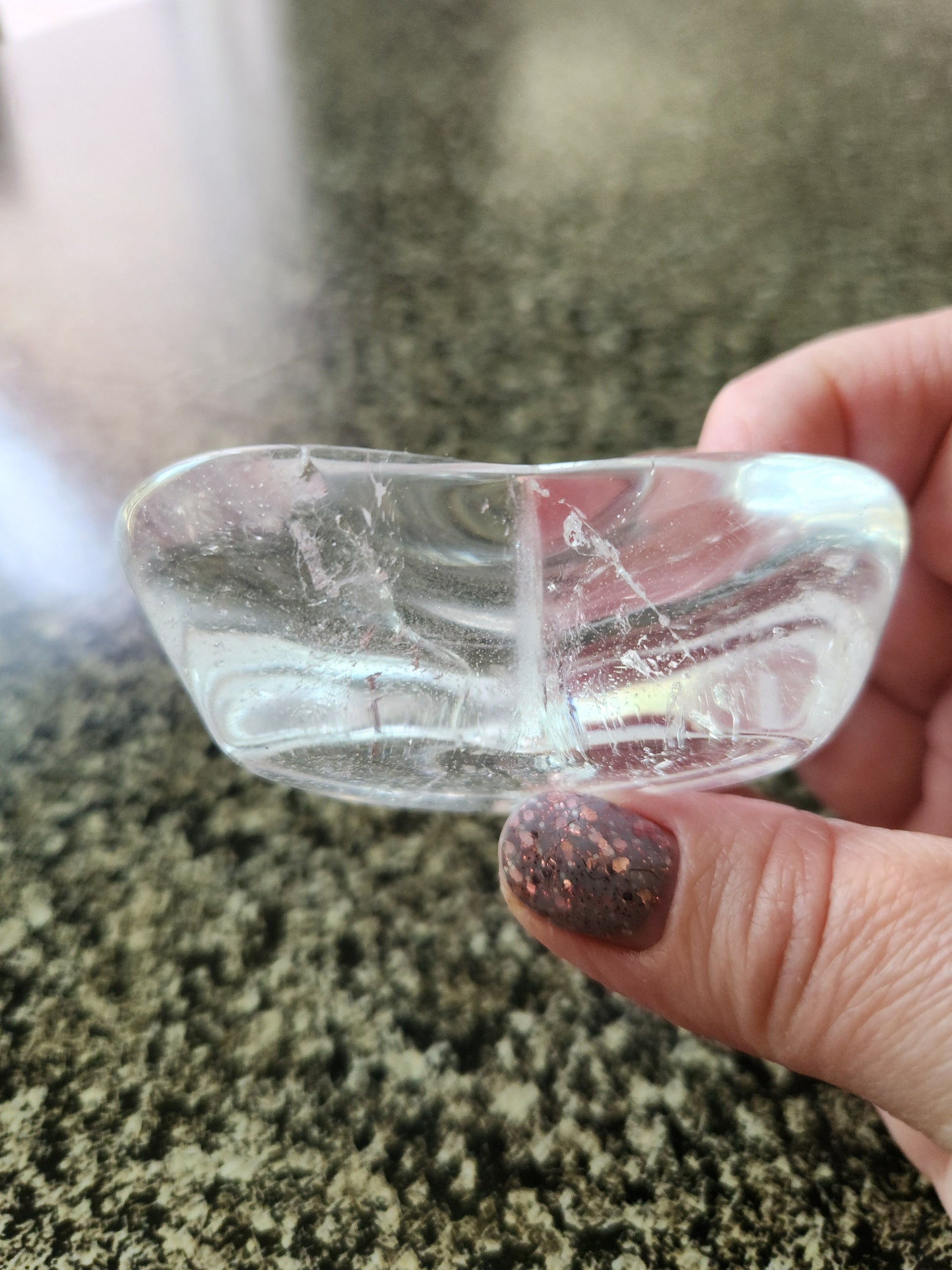 Clear Quartz Crystal Heart Bowl: Decorative Tray, Small