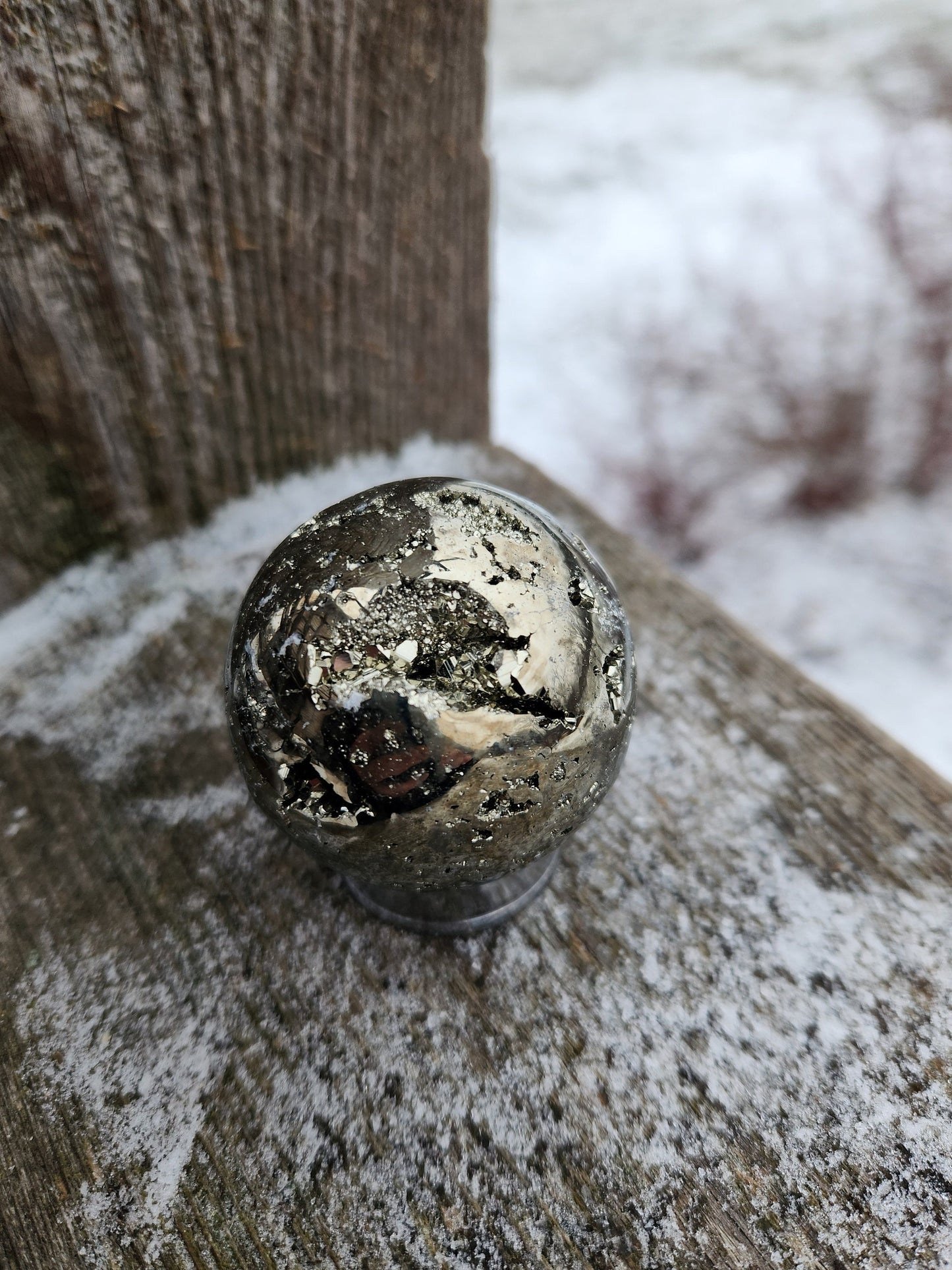 Beautiful AAA Pyrite Sphere Natural Stone Crystal with Caves