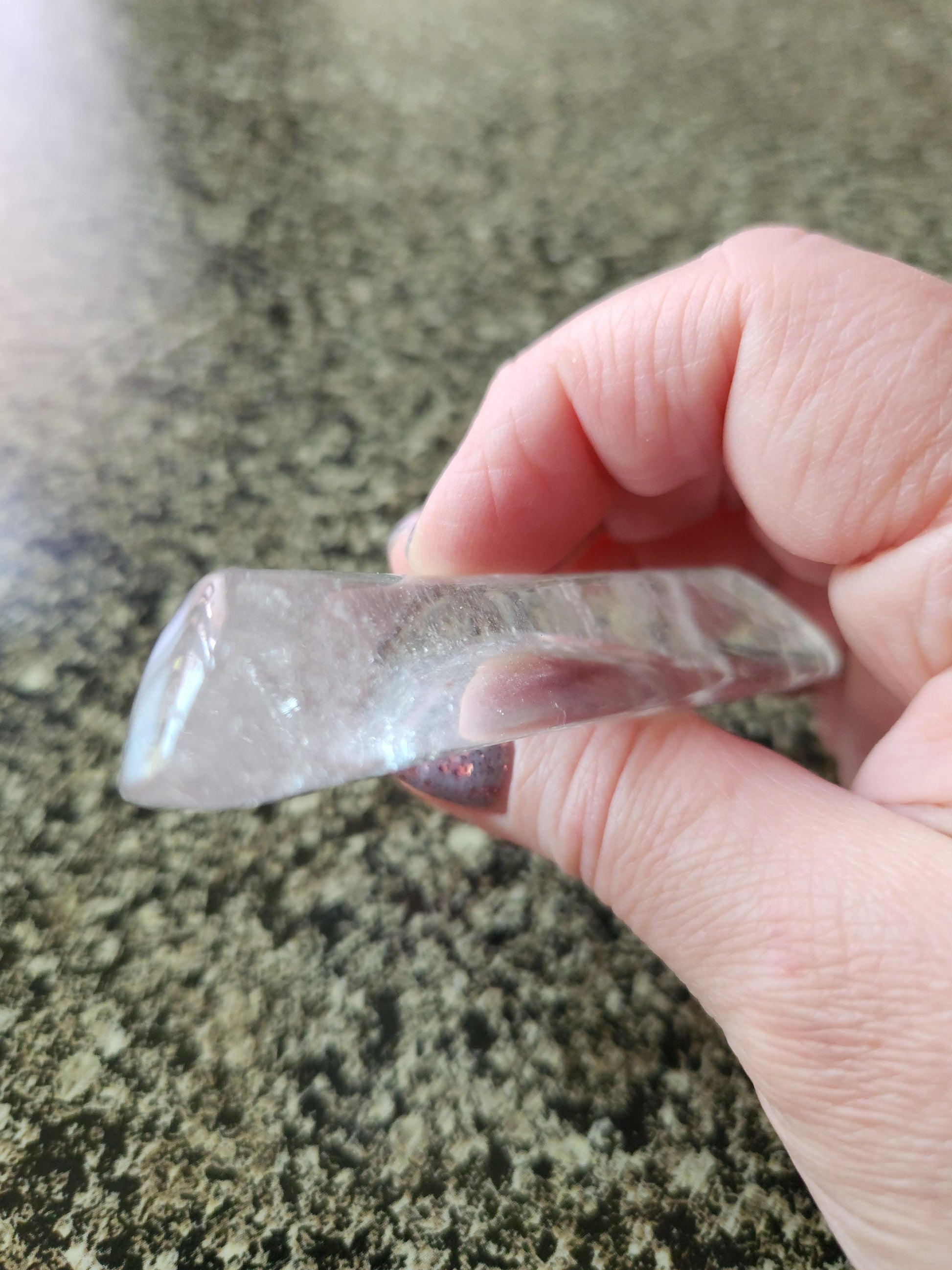 Gorgeous Clear Quartz Crystal Half Moon Shallow Bowl Tray