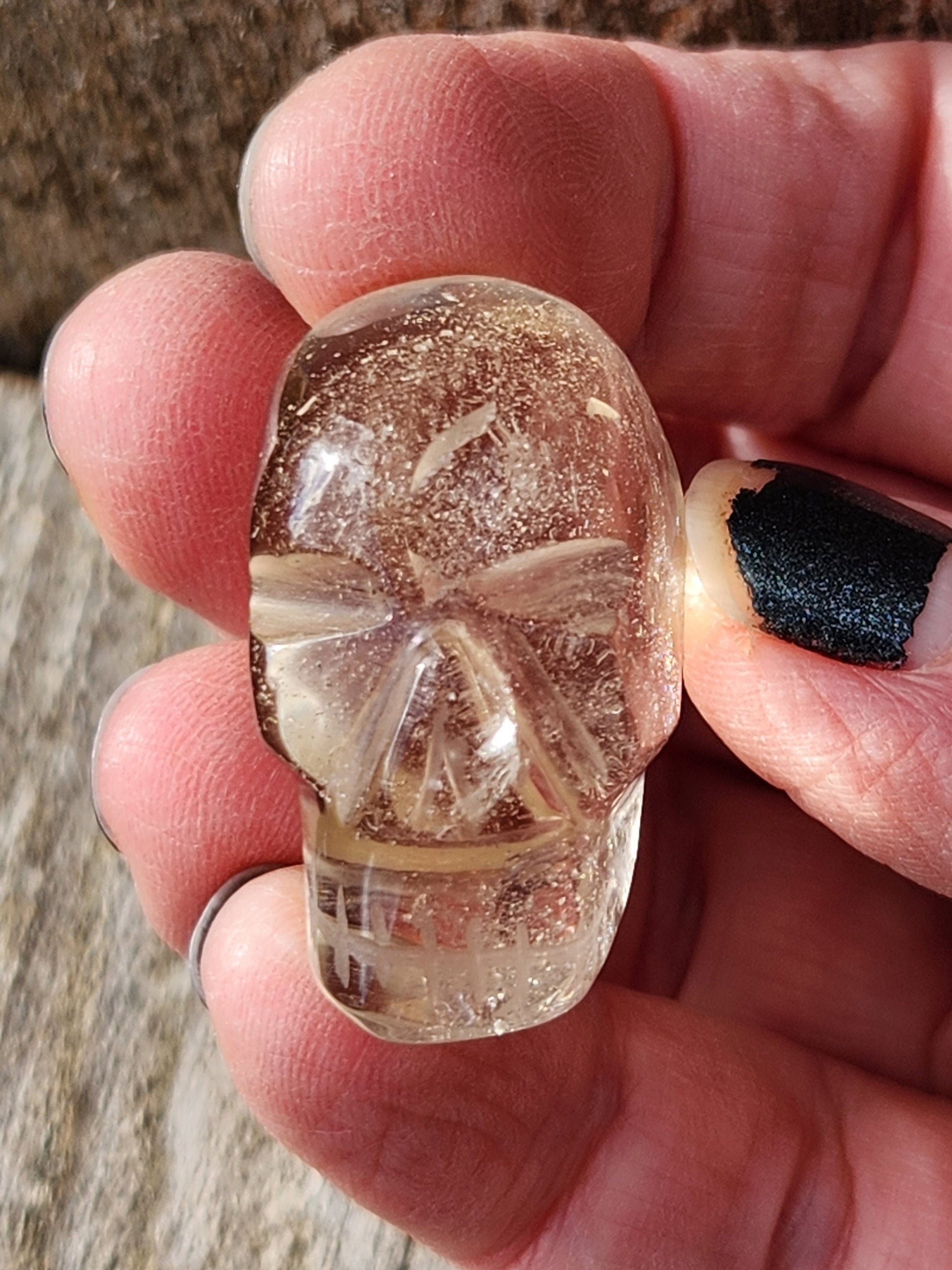 AAA Light Citrine Crystal Mini Skull - Natural Brazilian Stone