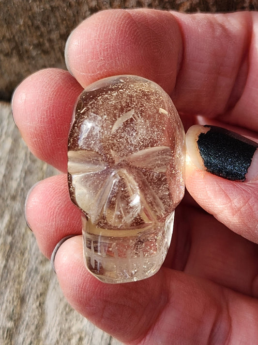 AAA Light Citrine Crystal Mini Skull - Natural Brazilian Stone