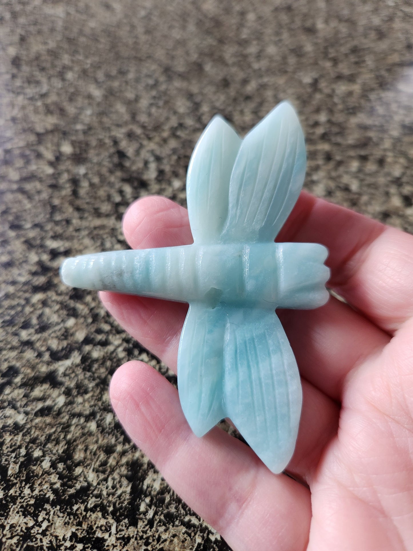 Cute AAA Blue Aragonite Unique Crystal Dragonfly