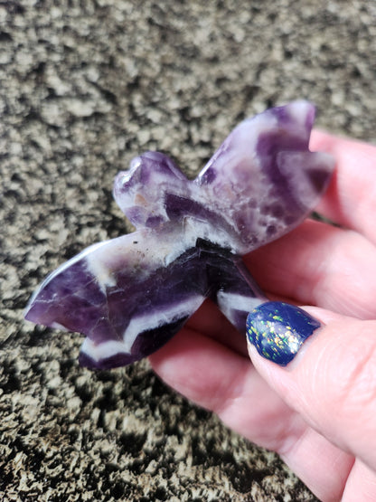 AAA Dream Amethyst Crystal Dragonfly - Unique Carved Stone