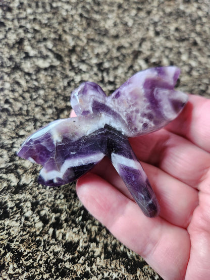 AAA Dream Amethyst Crystal Dragonfly - Unique Carved Stone