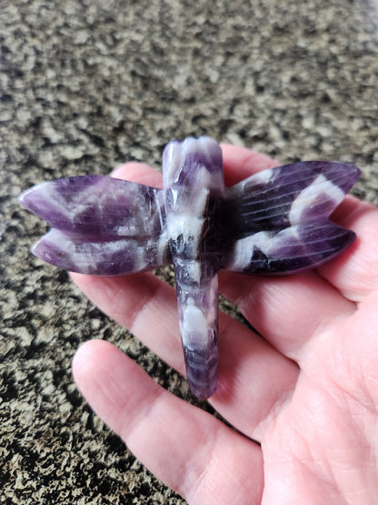 AAA Dream Amethyst Crystal Dragonfly - Unique Carved Stone