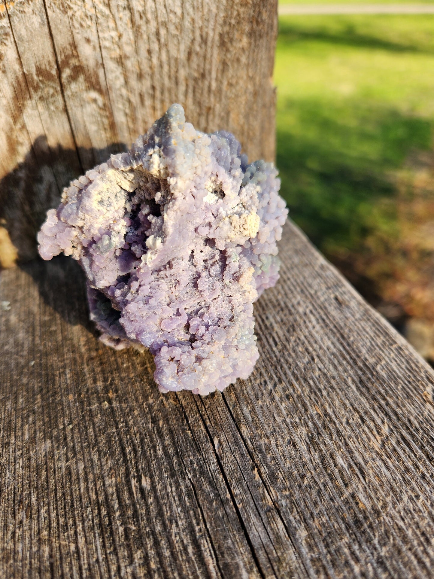 Beautiful Rare Grape Agate Crystal Rock Specimen, Bi-colored Purple & Green, Purple Chalcedony