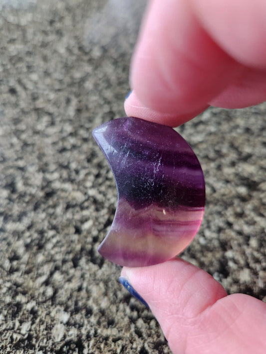 Beautiful Colorful Candy Rainbow Fluorite Crystal Half Moon Crystal Stone