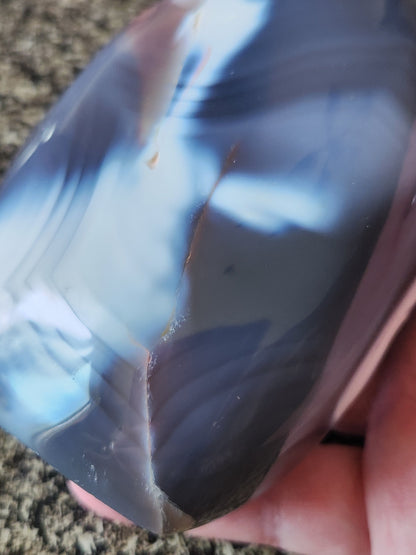 Pretty Orca Agate Crystal Flame with Buttery High Polish Rare