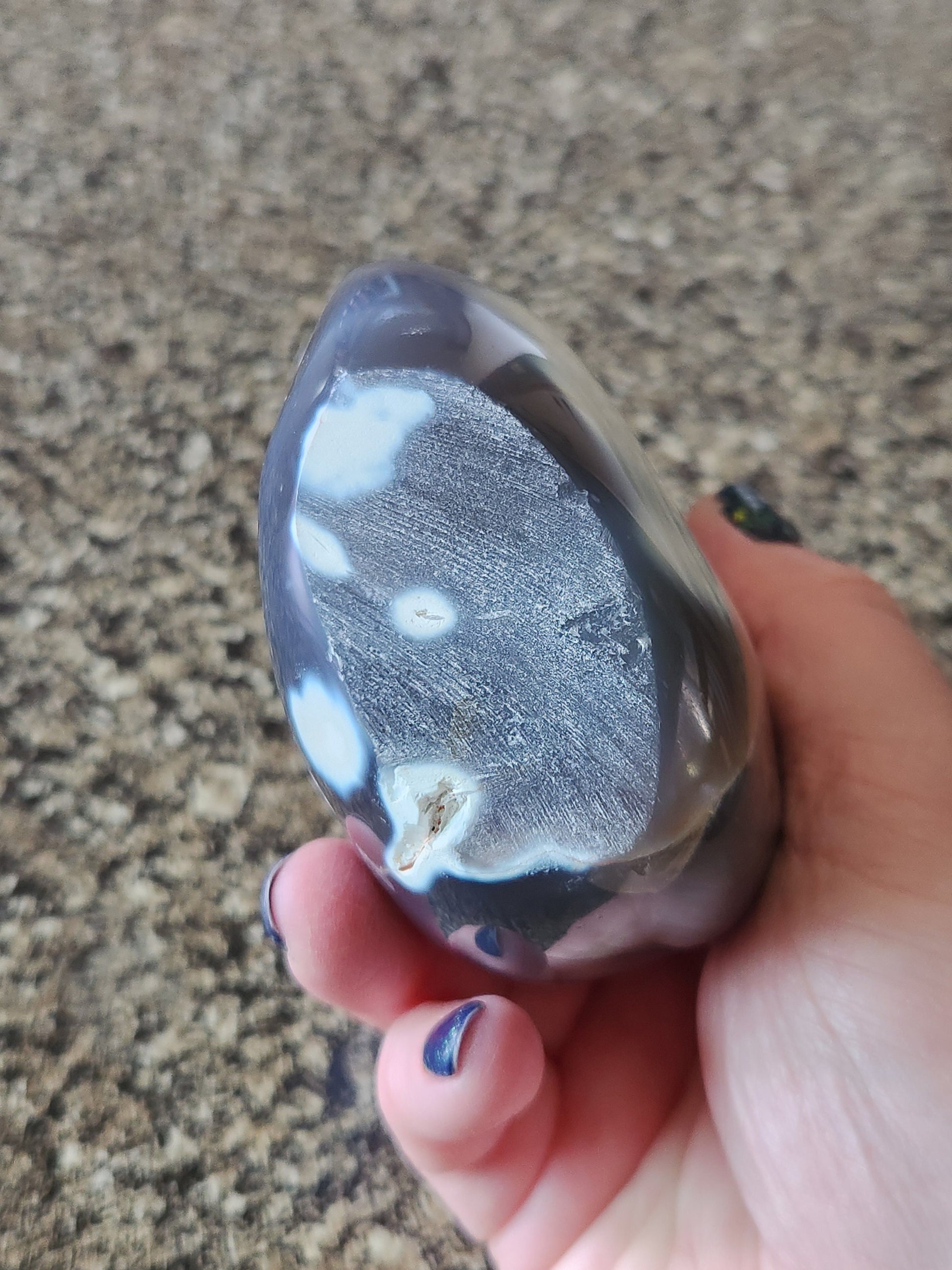 Pretty Orca Agate Crystal Flame with Buttery High Polish Rare