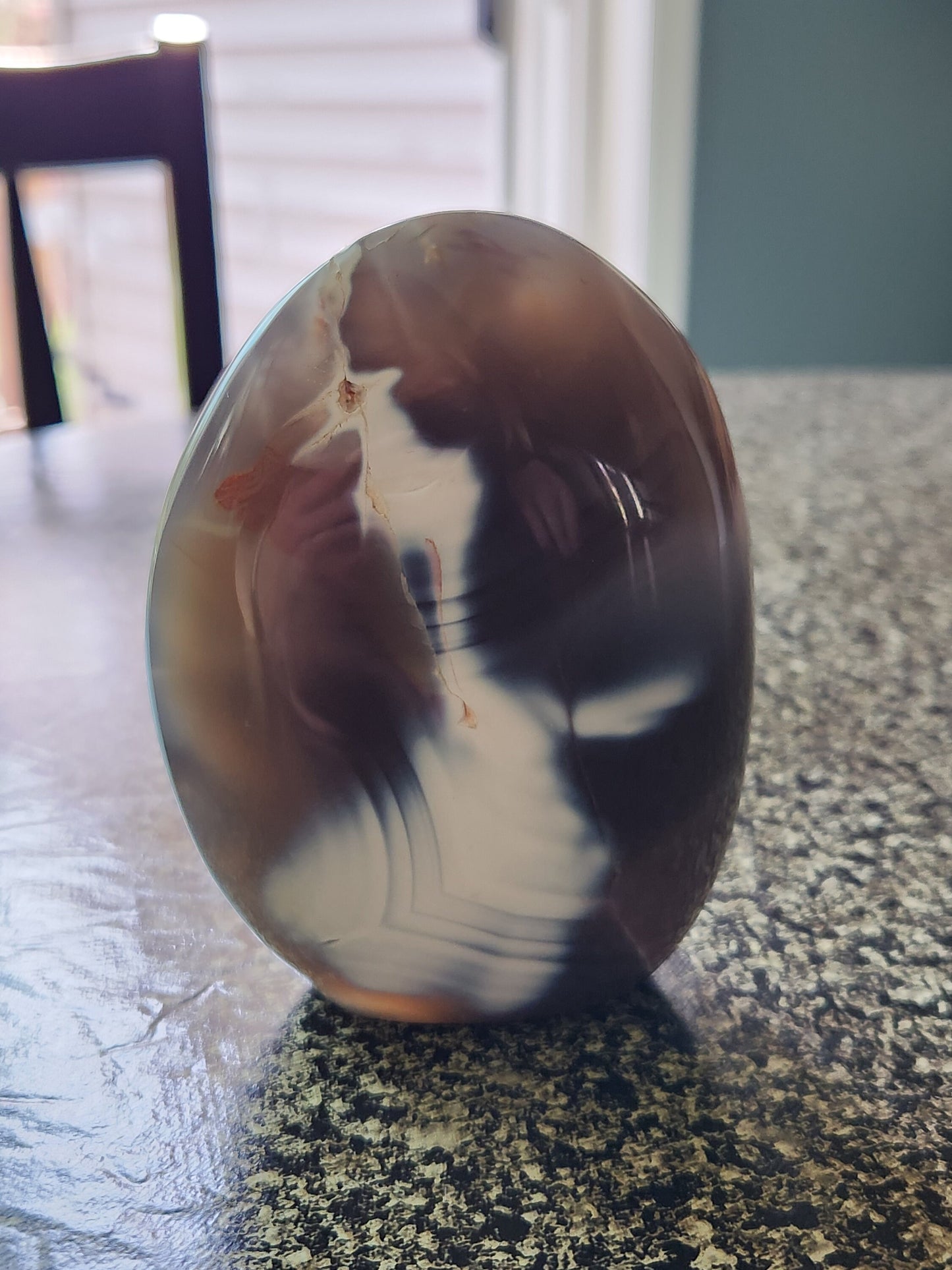 Pretty Orca Agate Crystal Flame with Buttery High Polish Rare