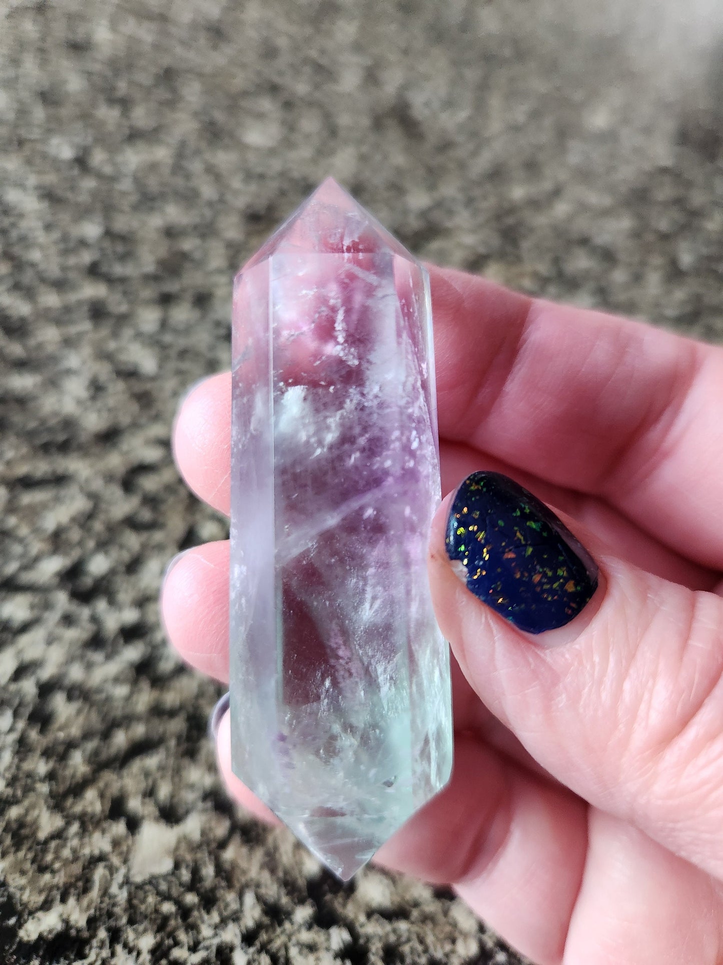 AAA Green & Purple Fluorite Crystal Double Terminated Point, Wand