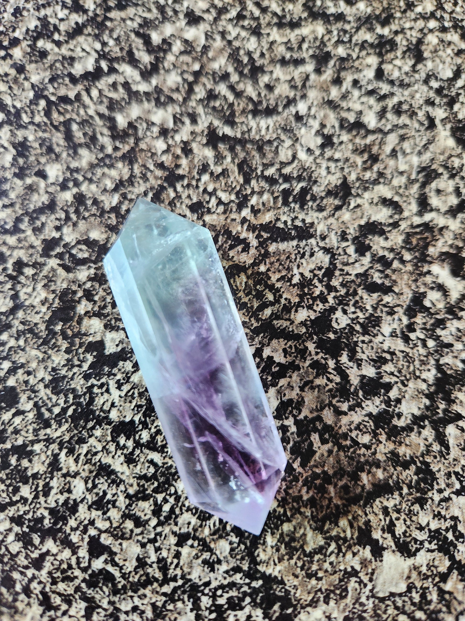 Gorgeous AAA Green & Purple Fluorite Crystal DT, Double Terminated Point