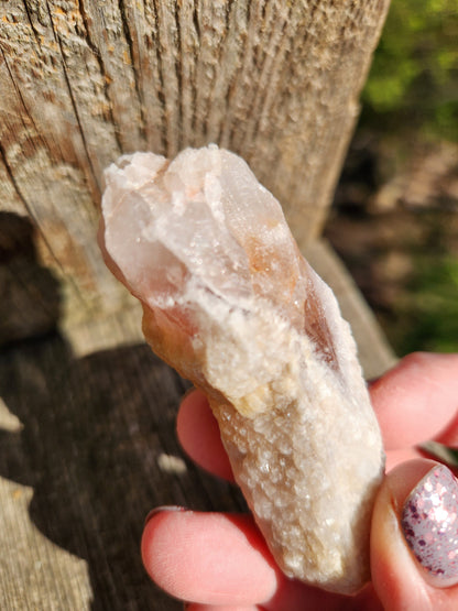 Gorgeous High Quality Raw Dreamsicle Pink Lemurian Quartz Crystal Double Point, All Natural, Strawberry Pink Lemurian