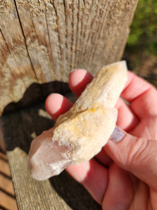 Gorgeous High Quality Raw Dreamsicle Pink Lemurian Quartz Crystal Double Point, All Natural, Strawberry Pink Lemurian