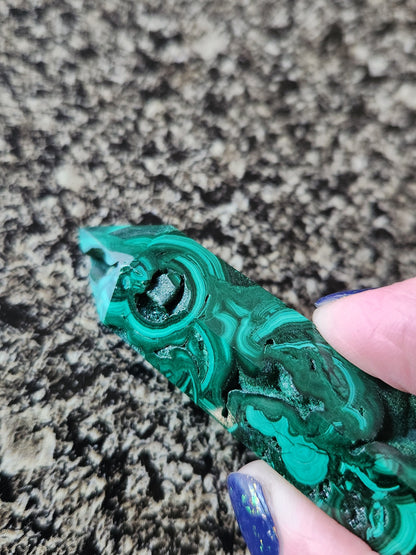 AAA Malachite Crystal Double Terminated Point Wand