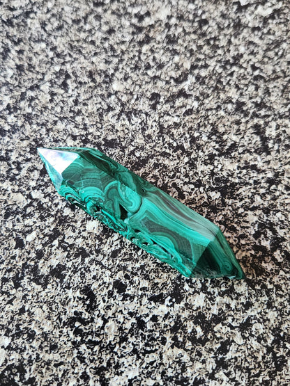 AAA Malachite Crystal Double Terminated Point Wand