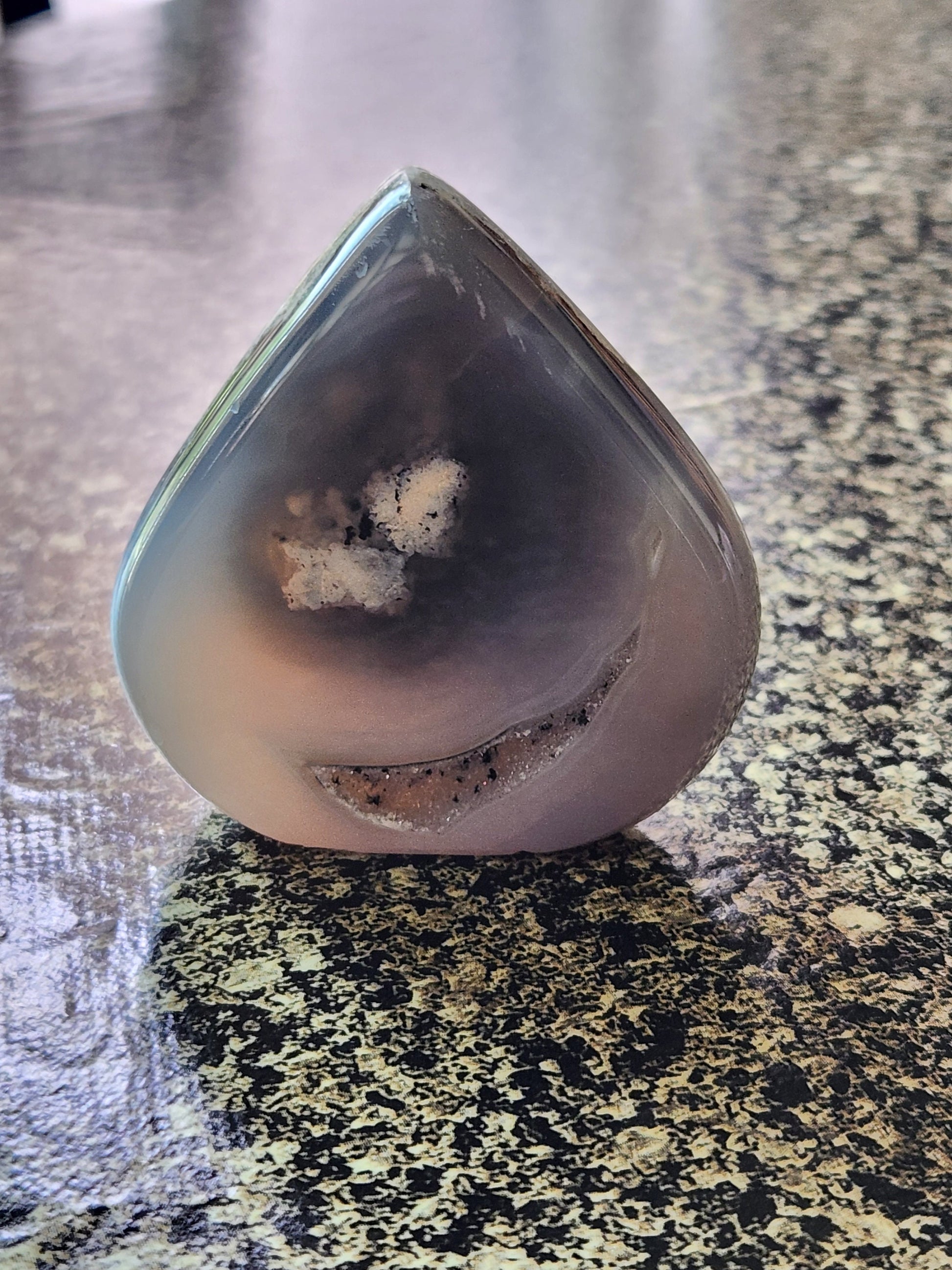 Unique Small Moody Spooky Druzy Agate Crystal Flame