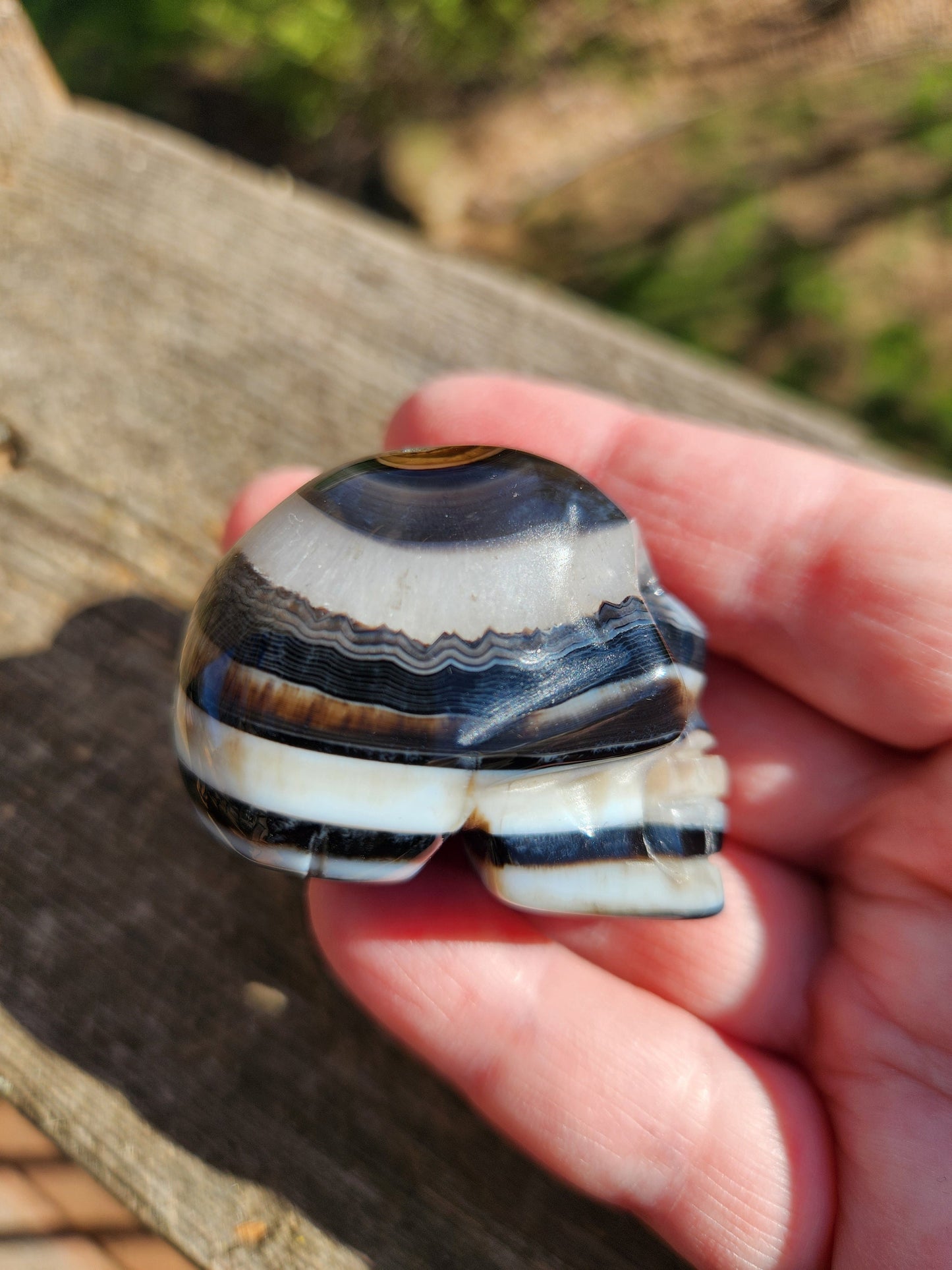 Black Onyx Skull: Hand Carved Agate Crystal, AAA Grade