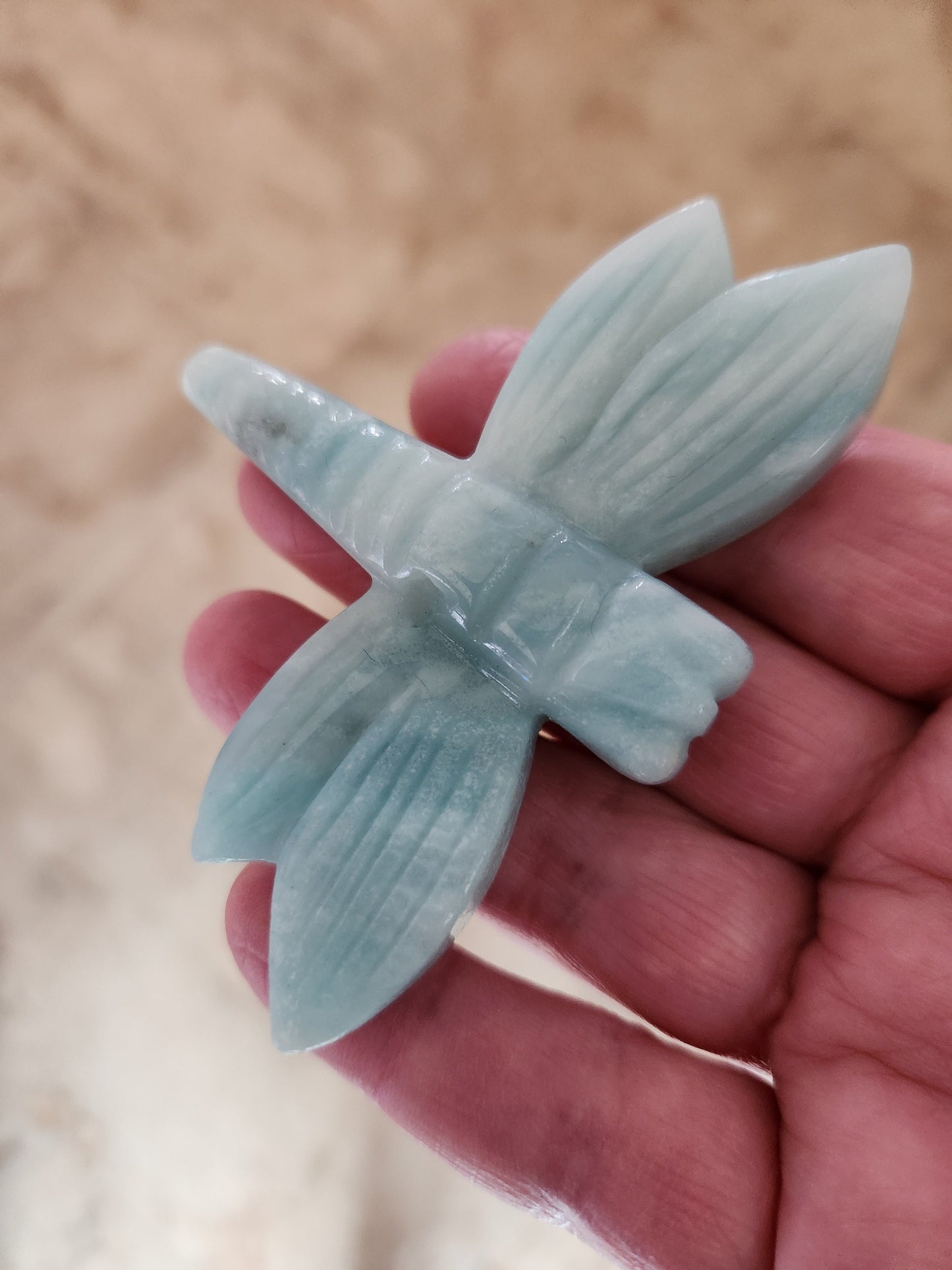 Cute AAA Blue Aragonite Unique Crystal Dragonfly