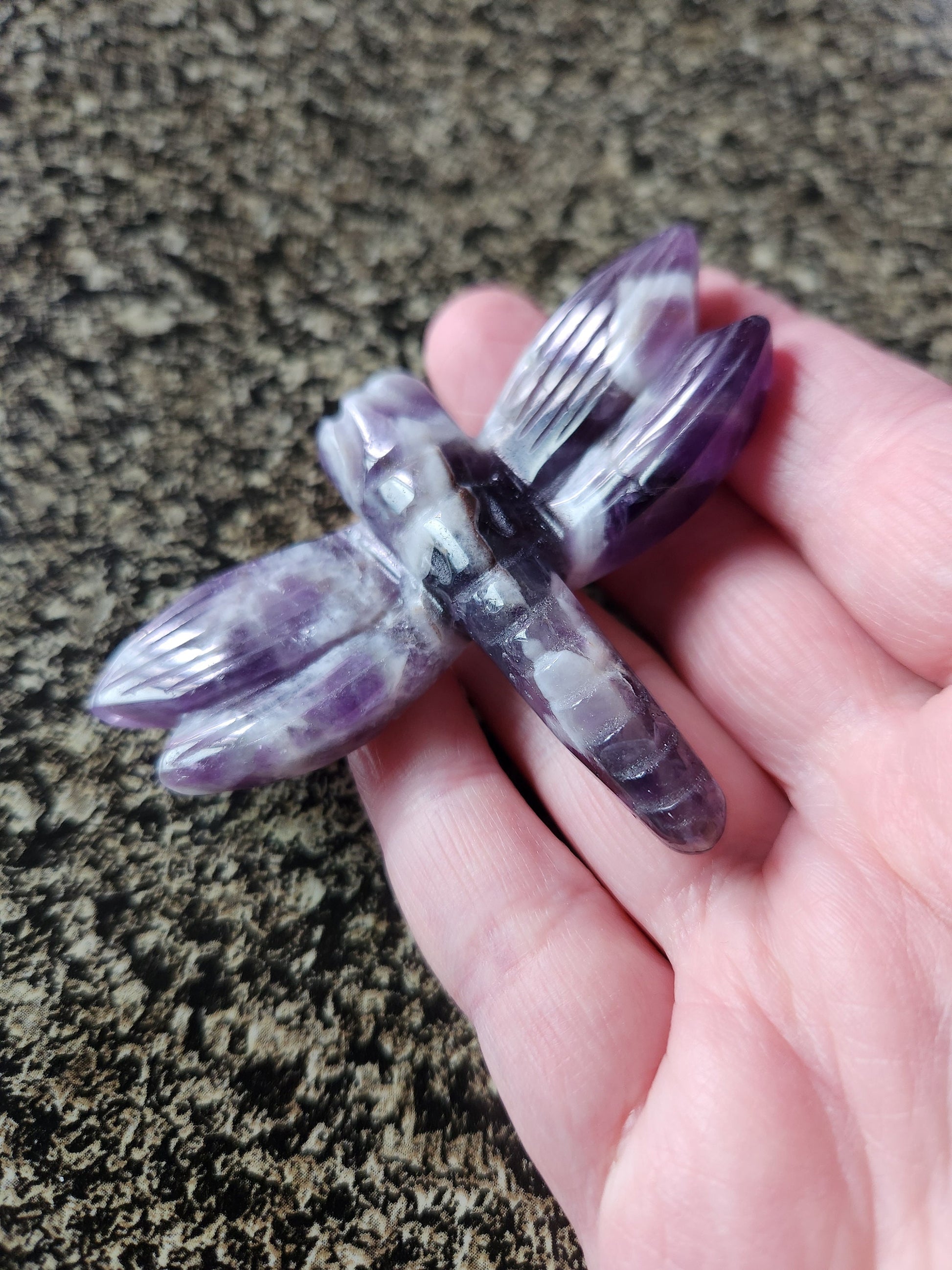 Cute AAA Dream Amethyst Unique Crystal Dragonfly