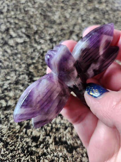 AAA Dream Amethyst Crystal Dragonfly - Unique Carved Stone
