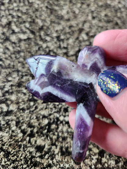 AAA Dream Amethyst Crystal Dragonfly - Unique Carved Stone