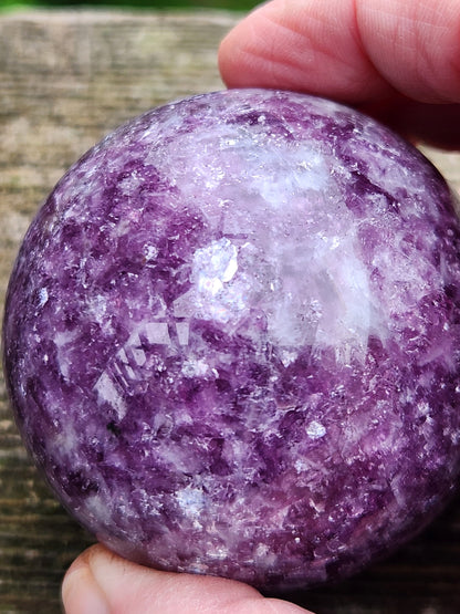 AAA Dark Purple Lepidolite Crystal Sphere with Mica