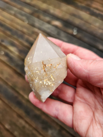 Rare Pineapple Lithium Quartz Point: Natural Crystal, DT
