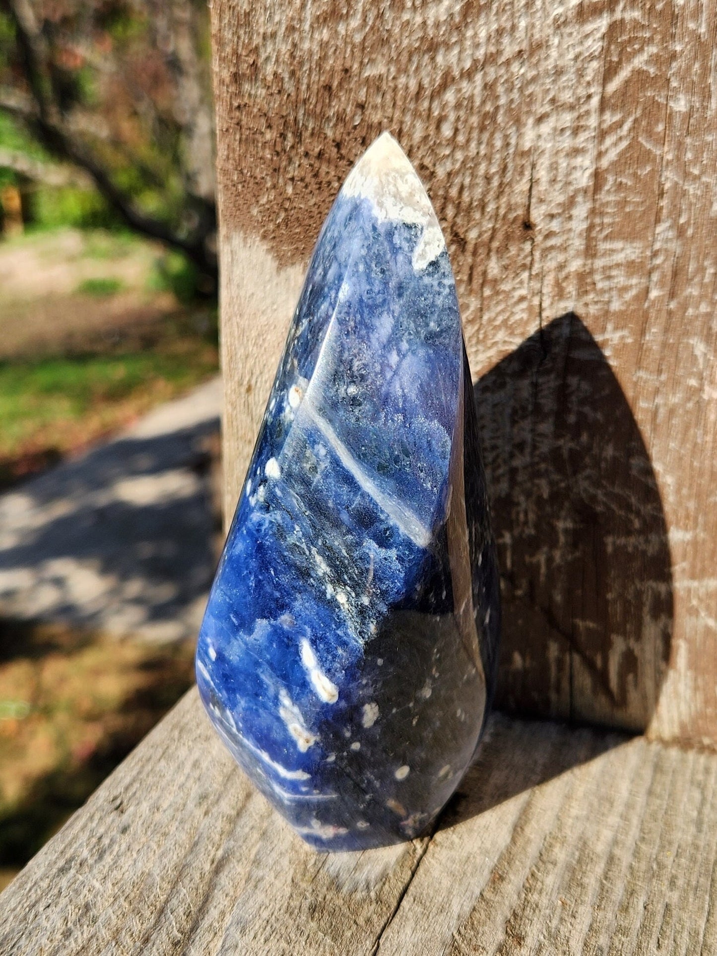 High Polished Sodalite Crystal Flame - Brazil