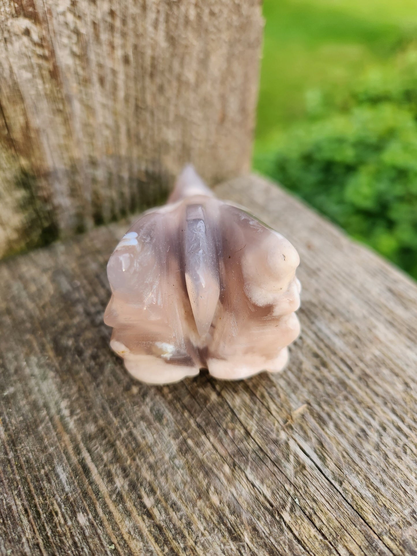 Crazy Cool AAA Flower Agate Crystal Dragon Head with flower plumes, DnD