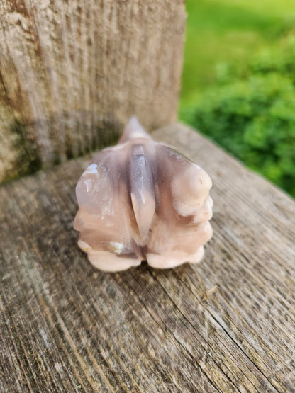 AAA Flower Agate Crystal Dragon Head with Flower Plumes, DND