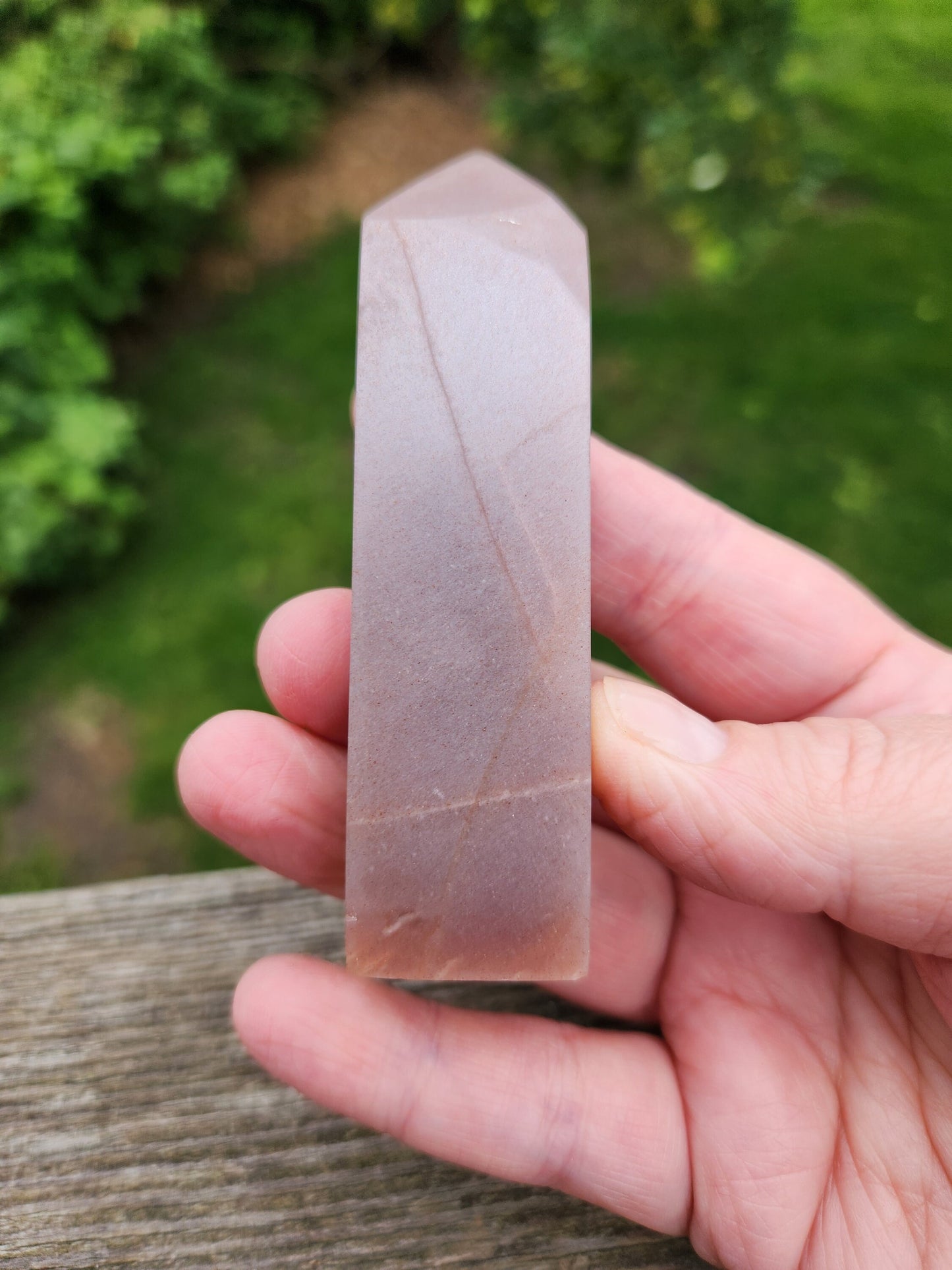 Rare Beautiful Peach Moonstone with Feldspar Crystal Mini Tower, 4 point