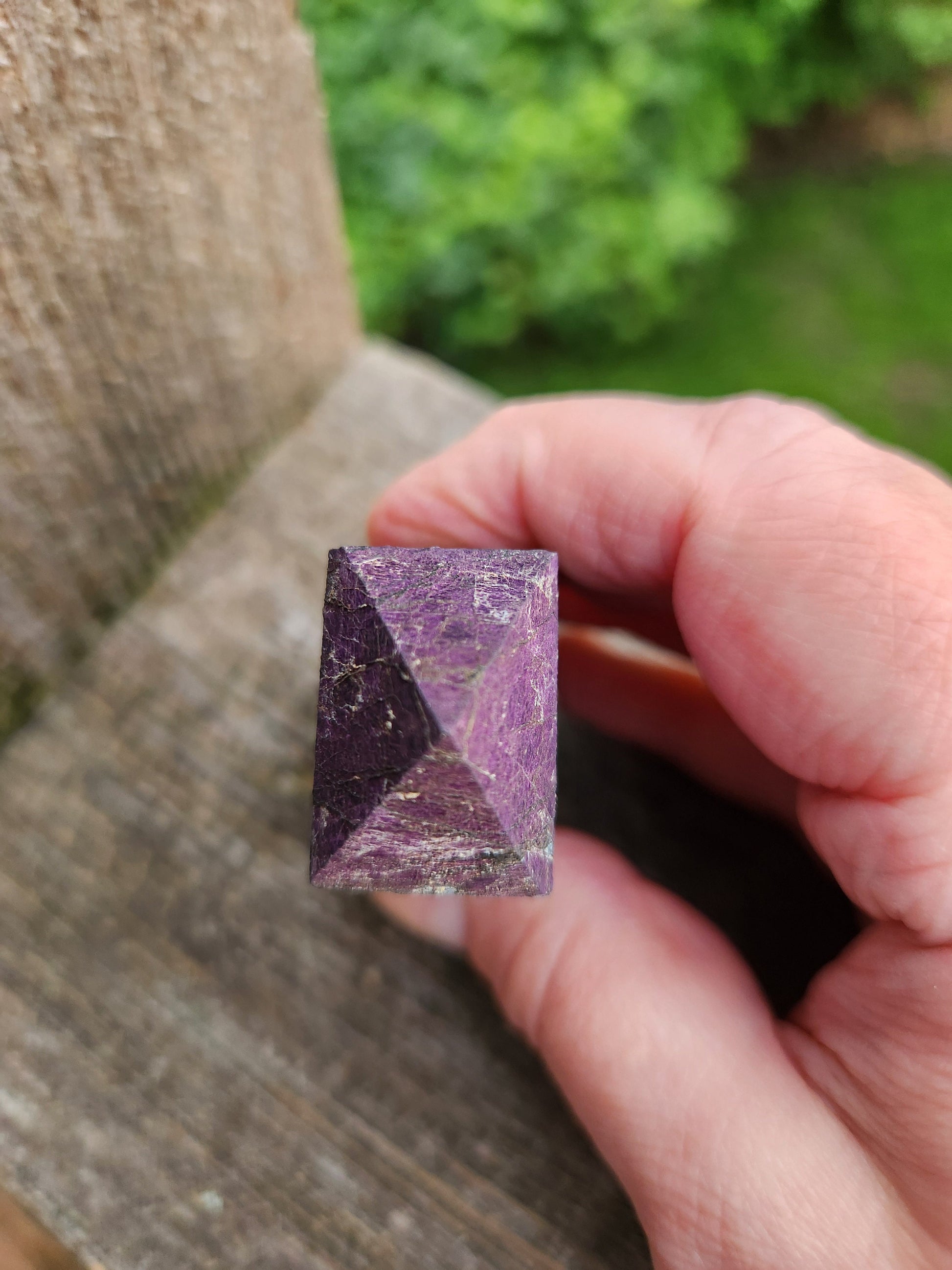 Rare AAA Dark Purpurite Crystal Mini Tower with Flash