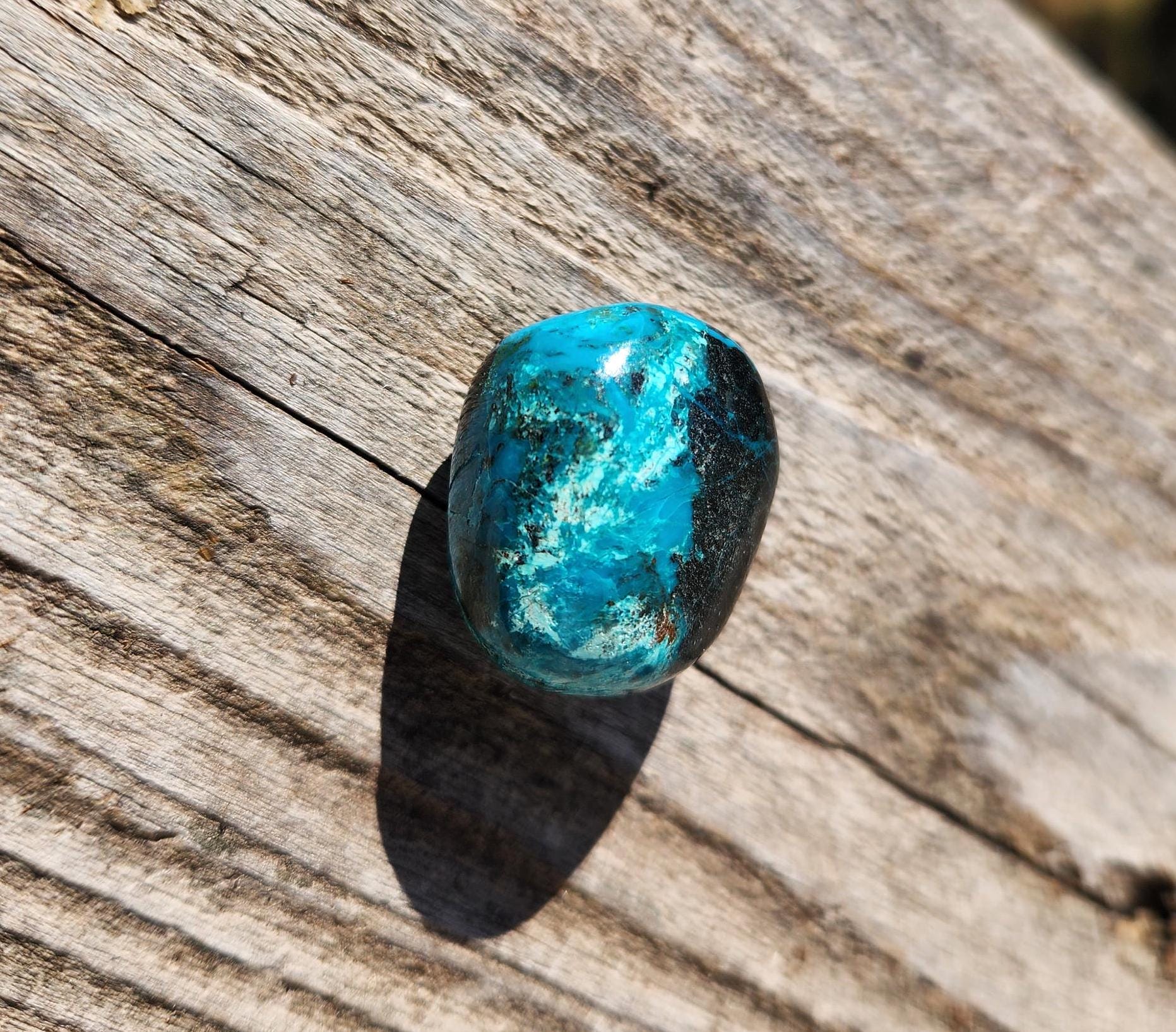 AAA Chrysocolla Crystal Tumble: Polished Pocket Stone