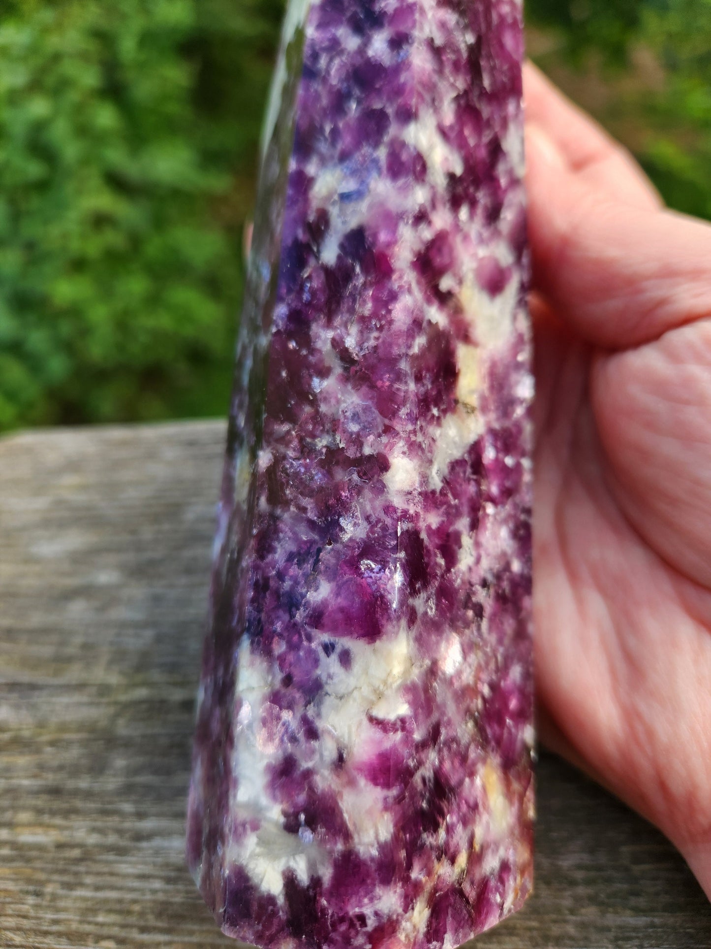 Gorgeous AAA Dark Purple Lepidolite Crystal Tower, Point, Generator