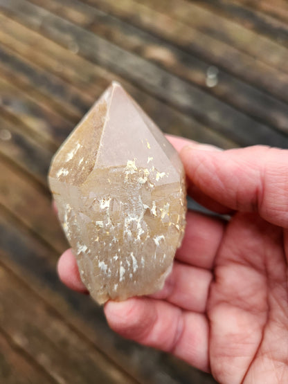 Rare Pineapple Lithium Quartz Point: Natural Crystal, DT