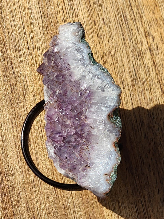 Beautiful Purple Amethyst Free Form with metal stand