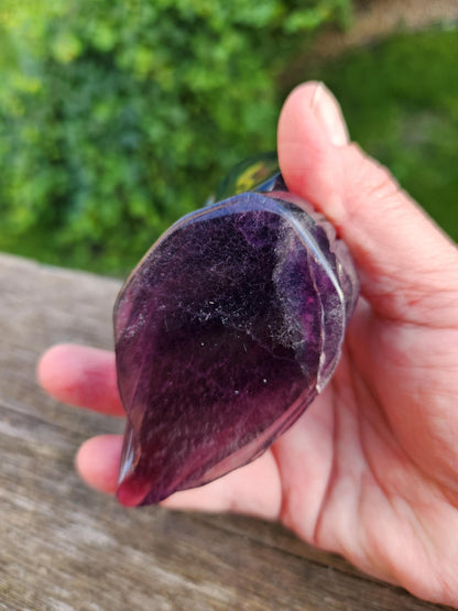Carved Candy Fluorite Crystal Narwhal: Natural Stone Sculpture