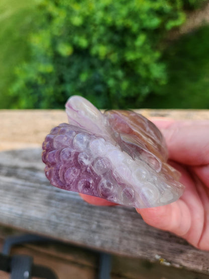Carved Candy Fluorite Crystal Turtle: Colorful Natural Stone Figurine