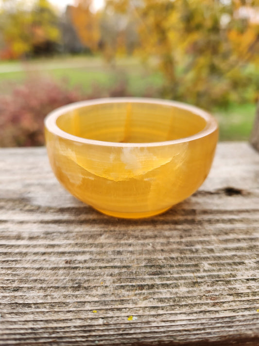 Gorgeous AAA Honey Calcite Small Crystal Bowl