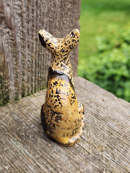 Hand Carved Picture Jasper Sitting Cat Crystal - Sphynx