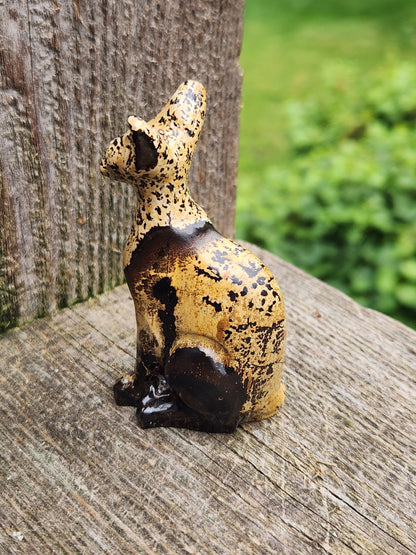 Hand Carved Picture Jasper Sitting Cat Crystal - Sphynx
