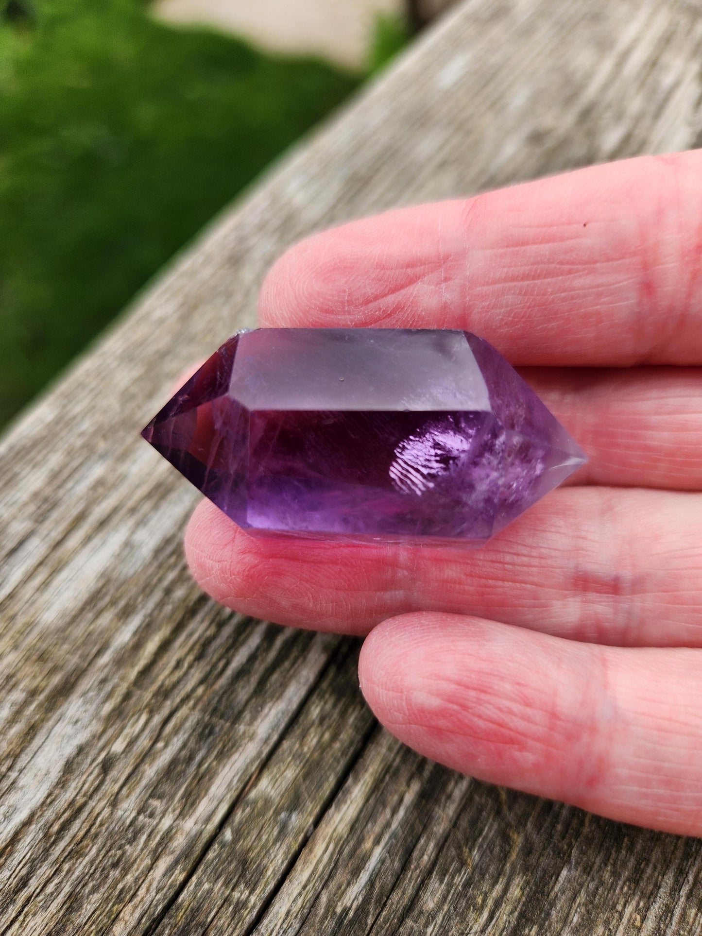 Gorgeous AAA Purple Fluorite Crystal DT, Double Terminated Point