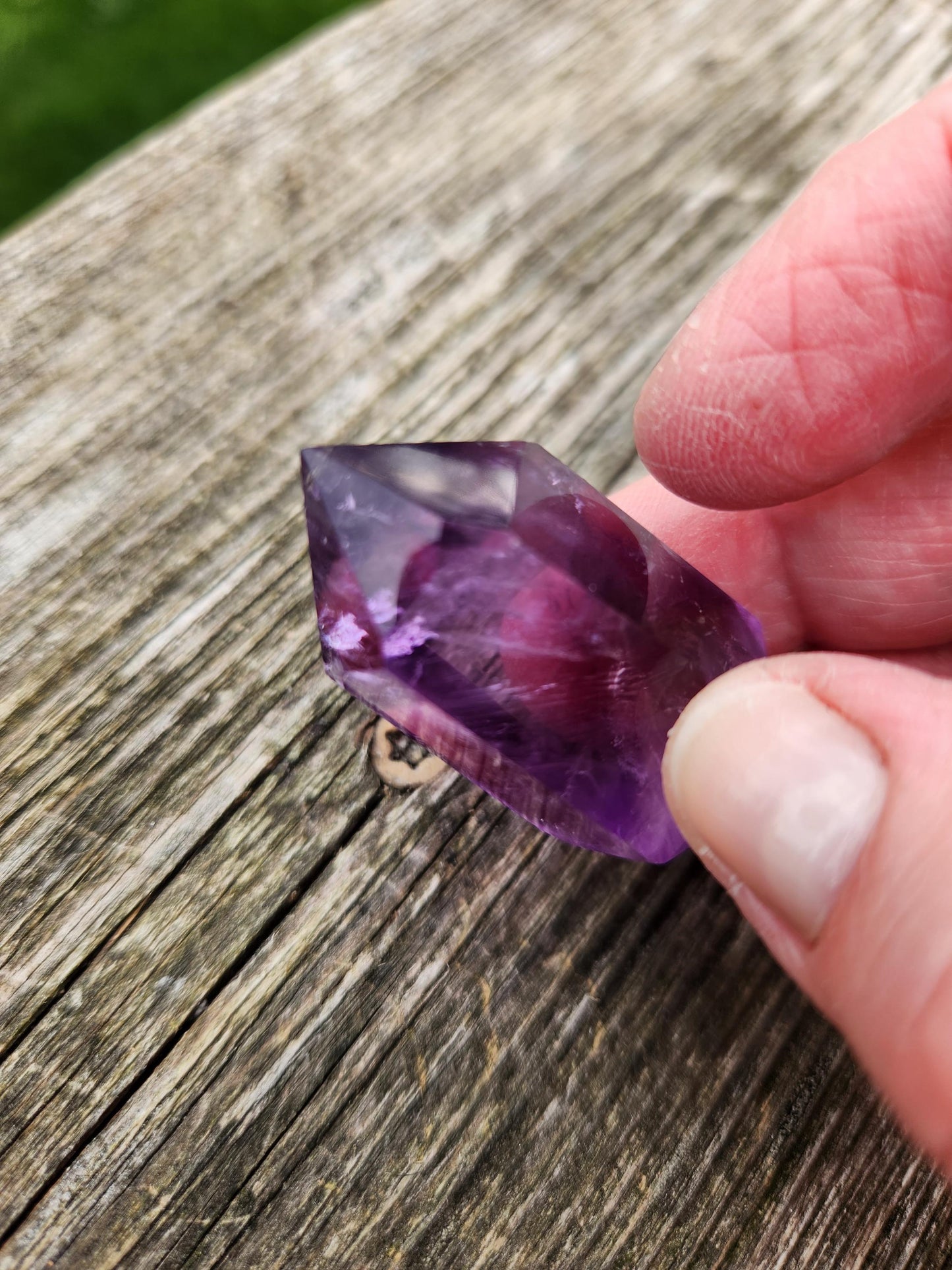 Gorgeous AAA Purple Fluorite Crystal DT, Double Terminated Point