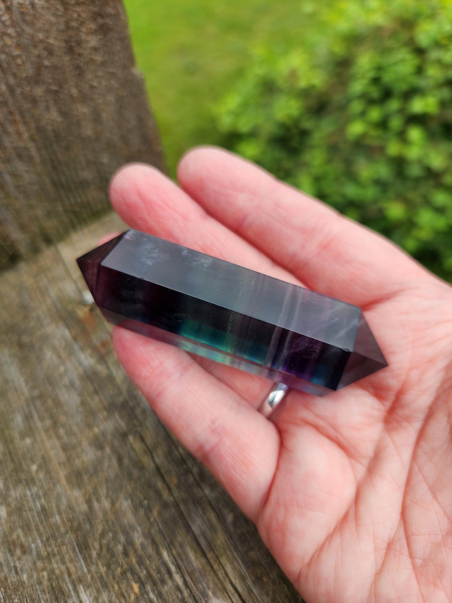 Beautiful Colorful Candy Rainbow Fluorite Crystal DT, Double Terminated Point, Medium