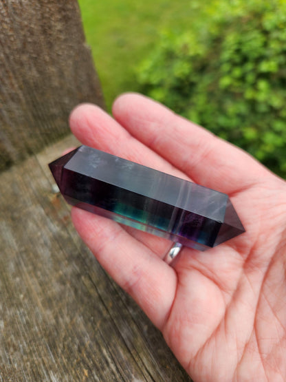 Rainbow Fluorite Crystal Point: Colorful Candy Wand, Medium