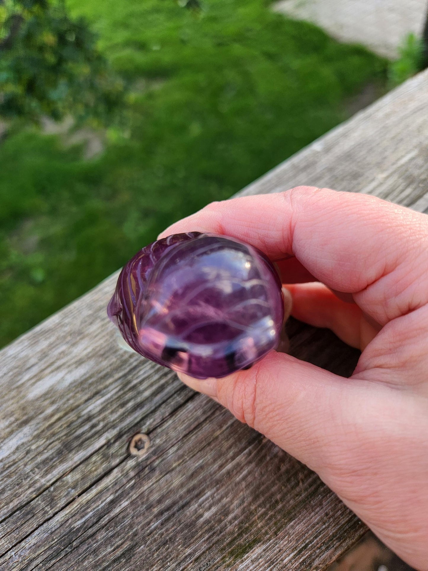 Beautiful Carved Candy Fluorite Crystal Owl Natural Stone, So Colorful, Unique