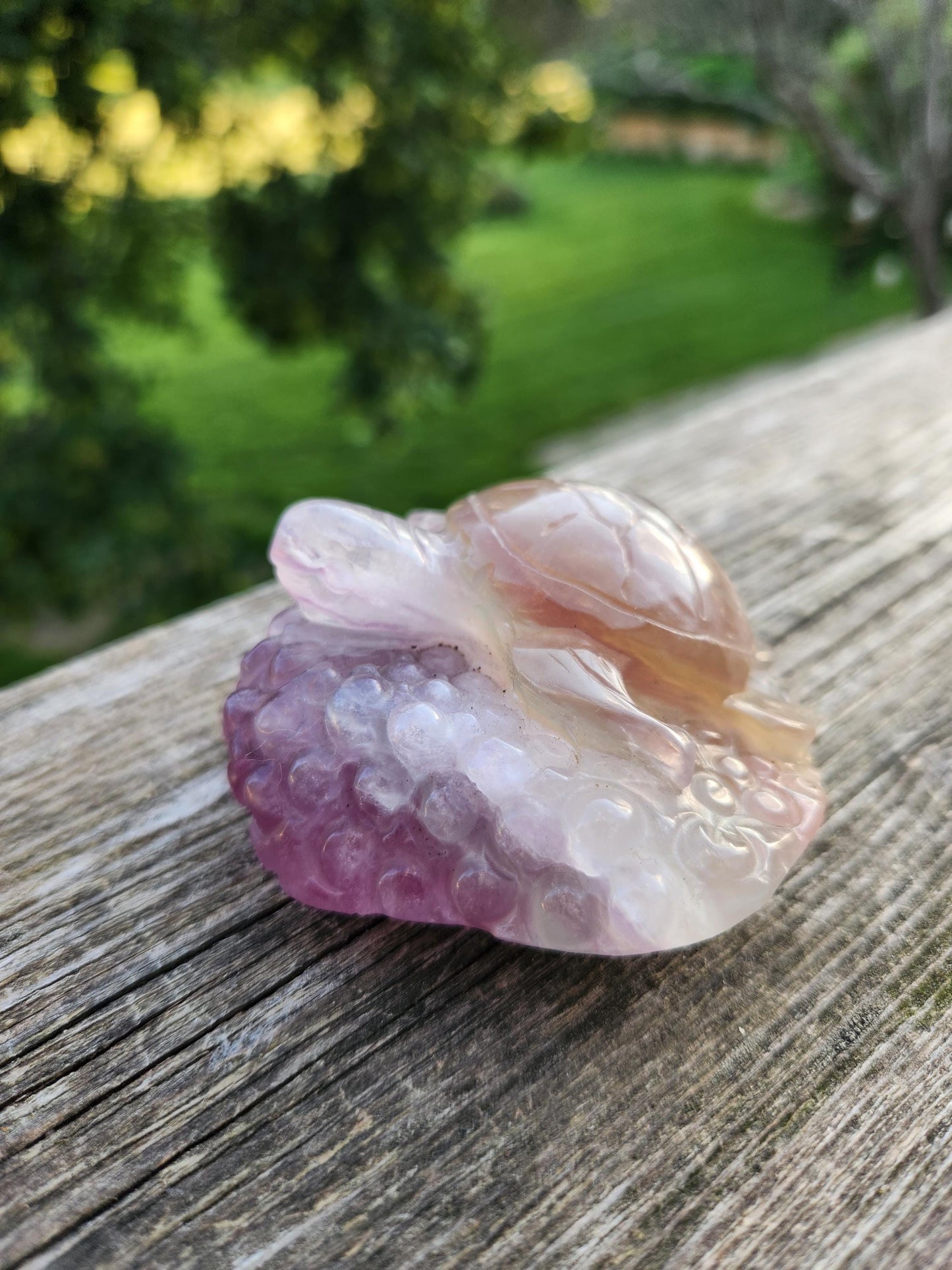 Carved Candy Fluorite Crystal Turtle: Colorful Natural Stone Figurine