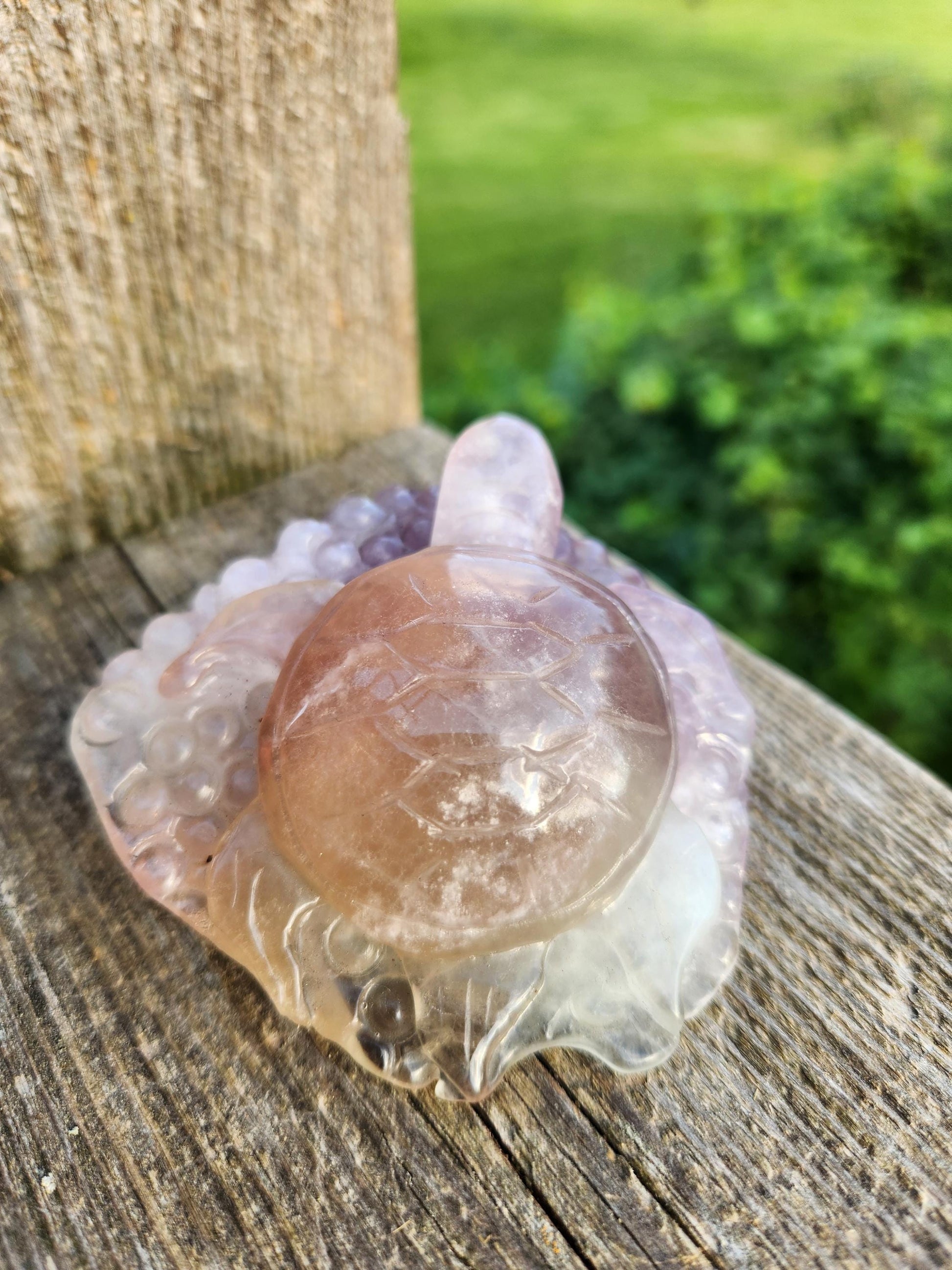 Beautiful Carved Candy Fluorite Crystal Turtle Natural Stone, So Colorful, Unique